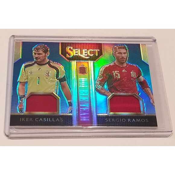 2015 Panini Select Soccer Double Team Iker Casillas Sergio Ramos Jersey /49 /99 - Picture 8 of 9